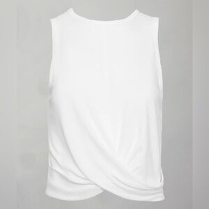 Carbon38 White Twist-Front Sleeveless Tank
